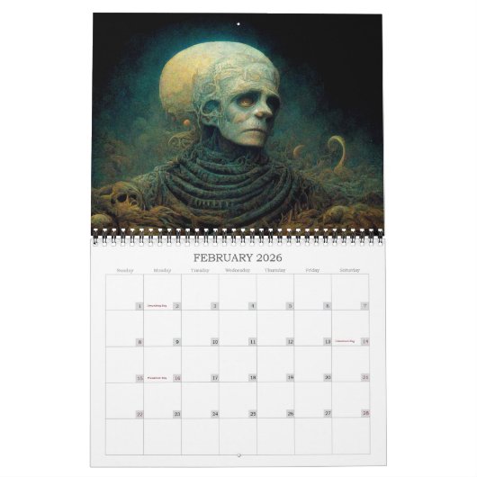 2026 Eldritch Lands 1 Dark Fantasy Art Calendar Kalender (Feb 2026)