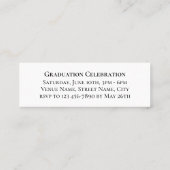 2026 Elegant Graduation Script Invitation Cards Mini Visitenkarte (Rückseite)