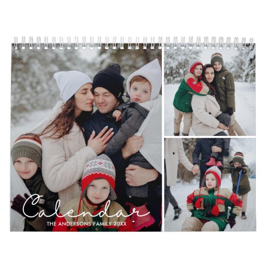 2026 Elegant Simple Custom Family Photo Collage Kalender (Titelbild)