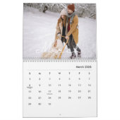 2026 Elegant Simple Custom Family Photo Collage Kalender (Mär 2026)