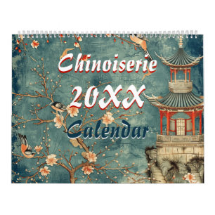 2026 elegante Chinoiserie-Wand  Kalender