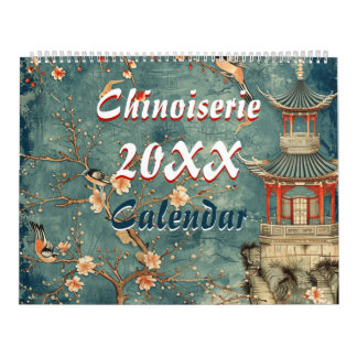 2026 elegante Chinoiserie-Wand  Kalender