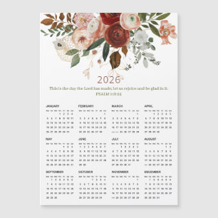 2026 Elegante Rose Gold Blumenkalender Magnetic Ca Magnetkarte