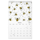 2026 Elegantes Bienenmuster Kalender (Jan 2027)