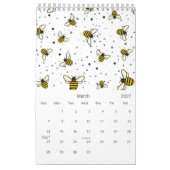 2026 Elegantes Bienenmuster Kalender (Mär 2027)