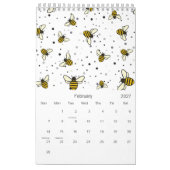 2026 Elegantes Bienenmuster Kalender (Feb 2027)