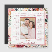 2026 Elegantes Blush Foto Magnetic Calendar Magnetkarte (Vorne/Hinten)