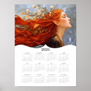 2026 Elf Volljahres-Wandkalender Poster
