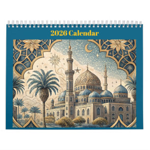 2026 Englischer Kalender mit islamischen Designs/Z