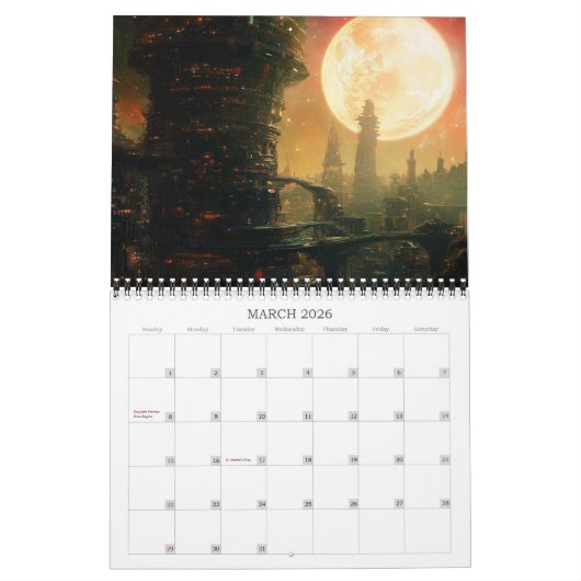 2026 Epic Sci-Fi Cities Science Fiction Kalender (Mär 2026)