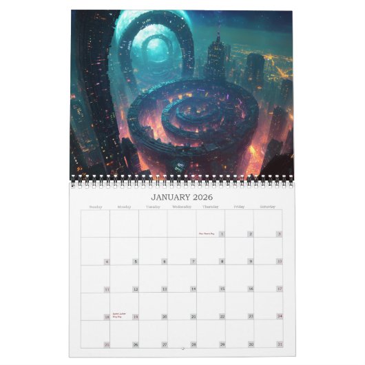 2026 Epic Sci-Fi Cities Science Fiction Kalender (Jan 2026)