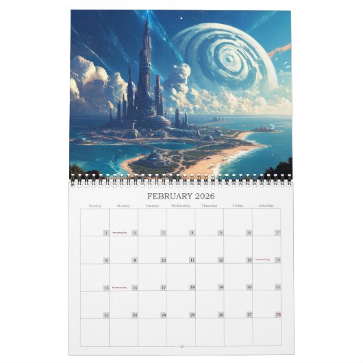 2026 Epic Sci-Fi Cities Science Fiction Kalender (Feb 2026)