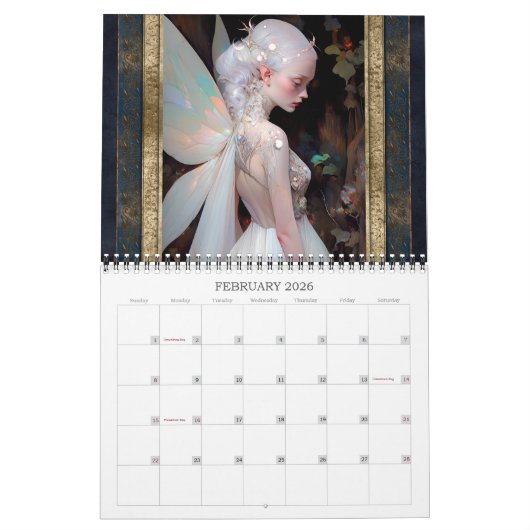 2026 Fairies 2 Fantasy Art Calendar Kalender (Feb 2026)