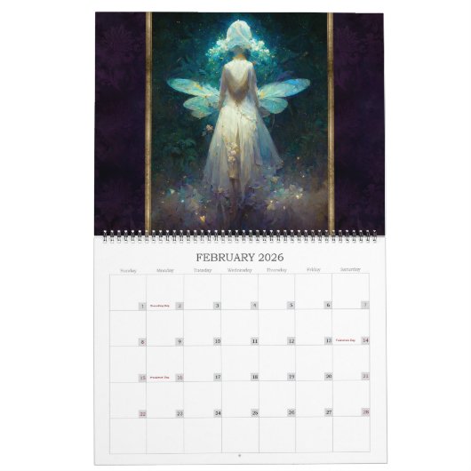 2026 Fairies & Fee 1 Fantasy Art Calendar Kalender (Feb 2026)