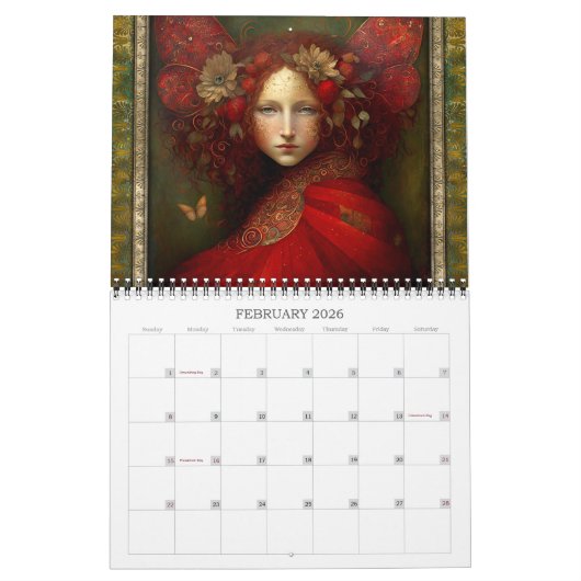 2026 Fairy Portraits Fantasy Art Kalender (Feb 2026)
