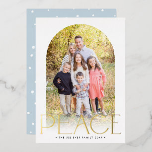2026 FAMILIENFOTO minimal bogen FRIEDEN gold Folien Feiertagskarte