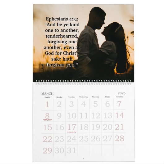 2026 Family Blessings Photos Scripture Large Kalender (Mär 2026)