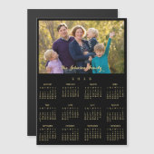 2026 Family Name Photo Calendar Personalized Card Magnetkarte (Vorne/Hinten)
