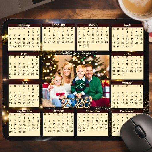 2026 Family photo calendar new year mousepads