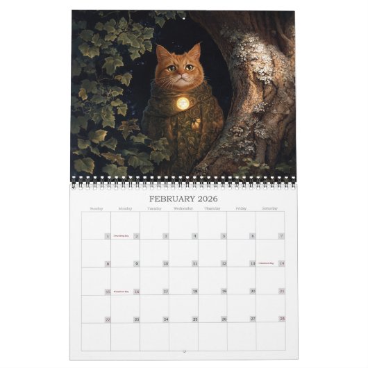 2026 Fantastische Katzen 4 Fantasy Art Kalender (Feb 2026)