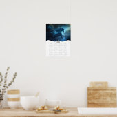 2026 Fantasy Blue Unicorn Volljähriger Wall Kalend Poster (Küche)