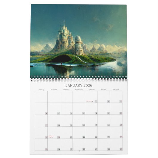 2026 Fantasy Burgen von Bellinzona Kalender (Jan 2026)