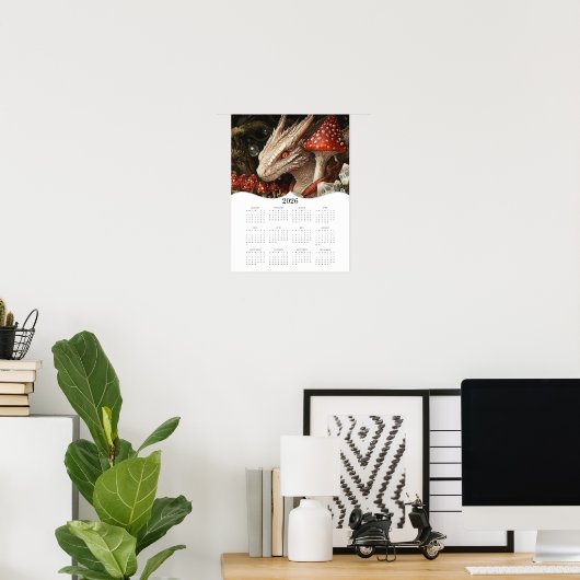 2026 Fantasy Dragon Full Year Wall Calendar Poster (Heimbüro)