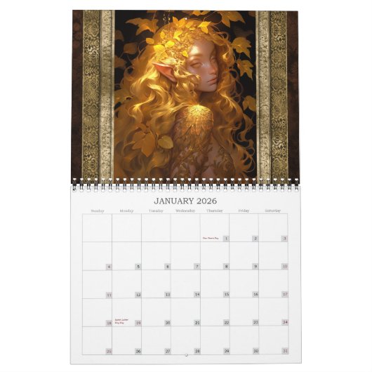 2026 Fantasy Elves 2 Fantasy Art Calendar Kalender (Jan 2026)