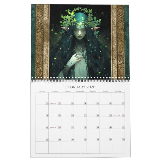 2026 Fantasy Elves 2 Fantasy Art Calendar Kalender (Feb 2026)