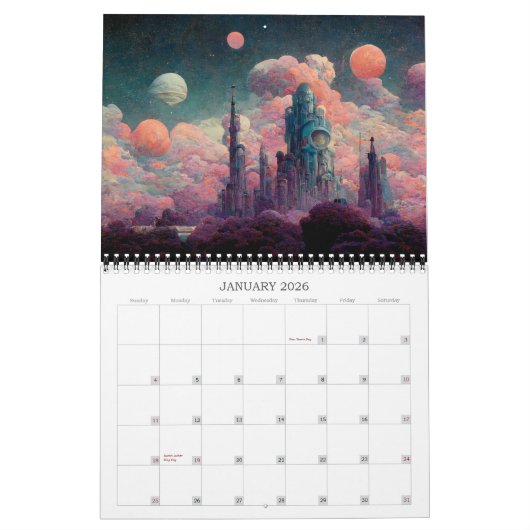 2026 Fantasy Future Surreal Cities Calendar Kalender (Jan 2026)