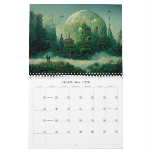2026 Fantasy Future Surreal Cities Calendar Kalender (Feb 2026)