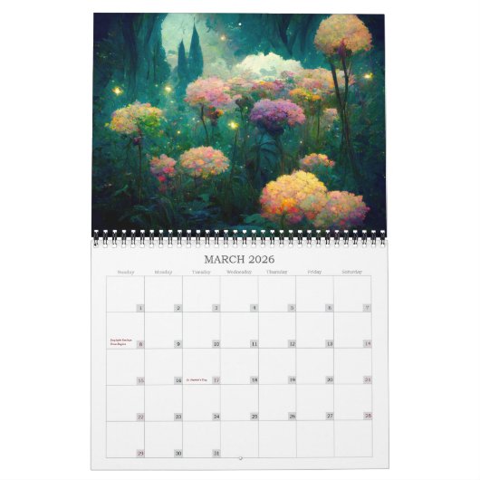 2026 Fantasy Gardens Fantasy Art Kalender (Mär 2026)