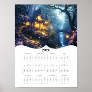 2026 Fantasy Hütte Volljähriger Mauerkalender Poster