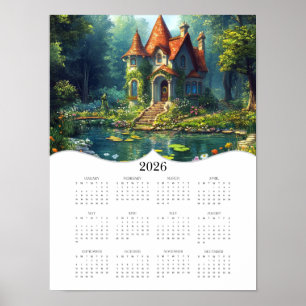 2026 Fantasy Hütte Volljähriger Mauerkalender Poster