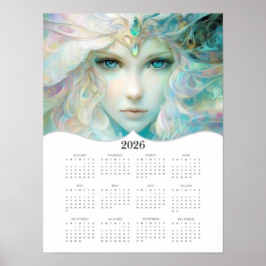 2026 Fantasy Lady Full Year Wall Calendar Poster (Vorne)