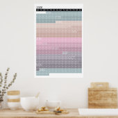 2026: Farbenfroher Kalender - Vertikaler Jahr-Plan Poster (Küche)