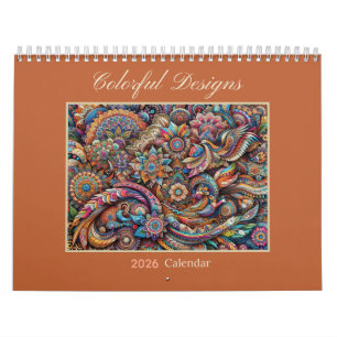 2026 Farbige Designs Abstrakter Kunstkalender Kalender