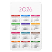 2026 - Farbiger Kalender Magnet (Vertikal)
