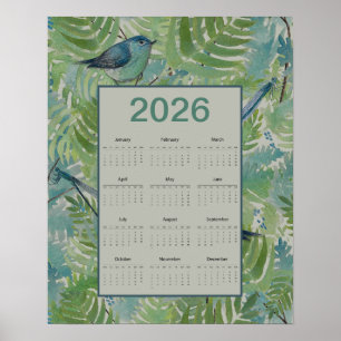 2026 Farne Vögel Kalender Poster