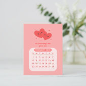 2026 Februar Monatlicher Kawaii Motivierend Kalend Postkarte (Stehend Vorderseite)