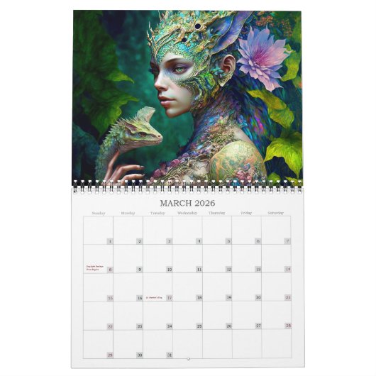 2026 Fee World 3 Fantasy Art Calendar Kalender (Mär 2026)