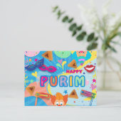 2026 Fest des Happy Purim Postkarte (Stehend Vorderseite)