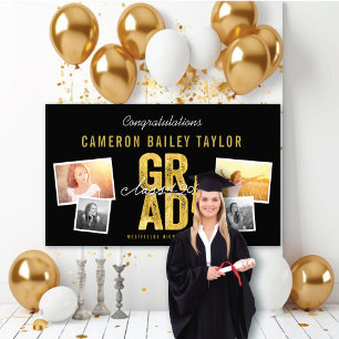 2026 Fette Goldfolie ABSCHLUSS 4 Foto Abschlussfei Banner