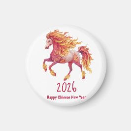 2026 Feuriges Pferd – Frohes chinesisches Neujahr Magnet