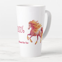 2026 Feuriges Pferd – Frohes chinesisches Neujahr Milchtasse