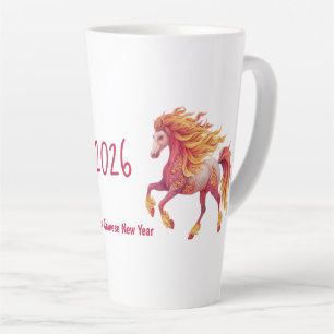 2026 Feuriges Pferd – Frohes chinesisches Neujahr Milchtasse