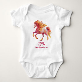 2026 Fiery Horse – Happy Chinese New Year Baby Strampler