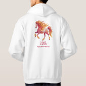 2026 Fiery Horse – Happy Chinese New Year Hoodie (Rückseite)