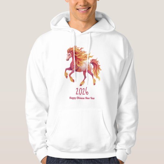 2026 Fiery Horse – Happy Chinese New Year Hoodie (Vorderseite)