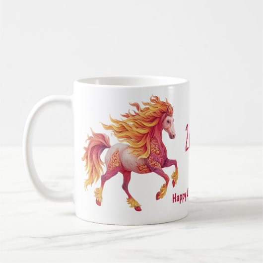 2026 Fiery Horse – Happy Chinese New Year Kaffeetasse (Links)